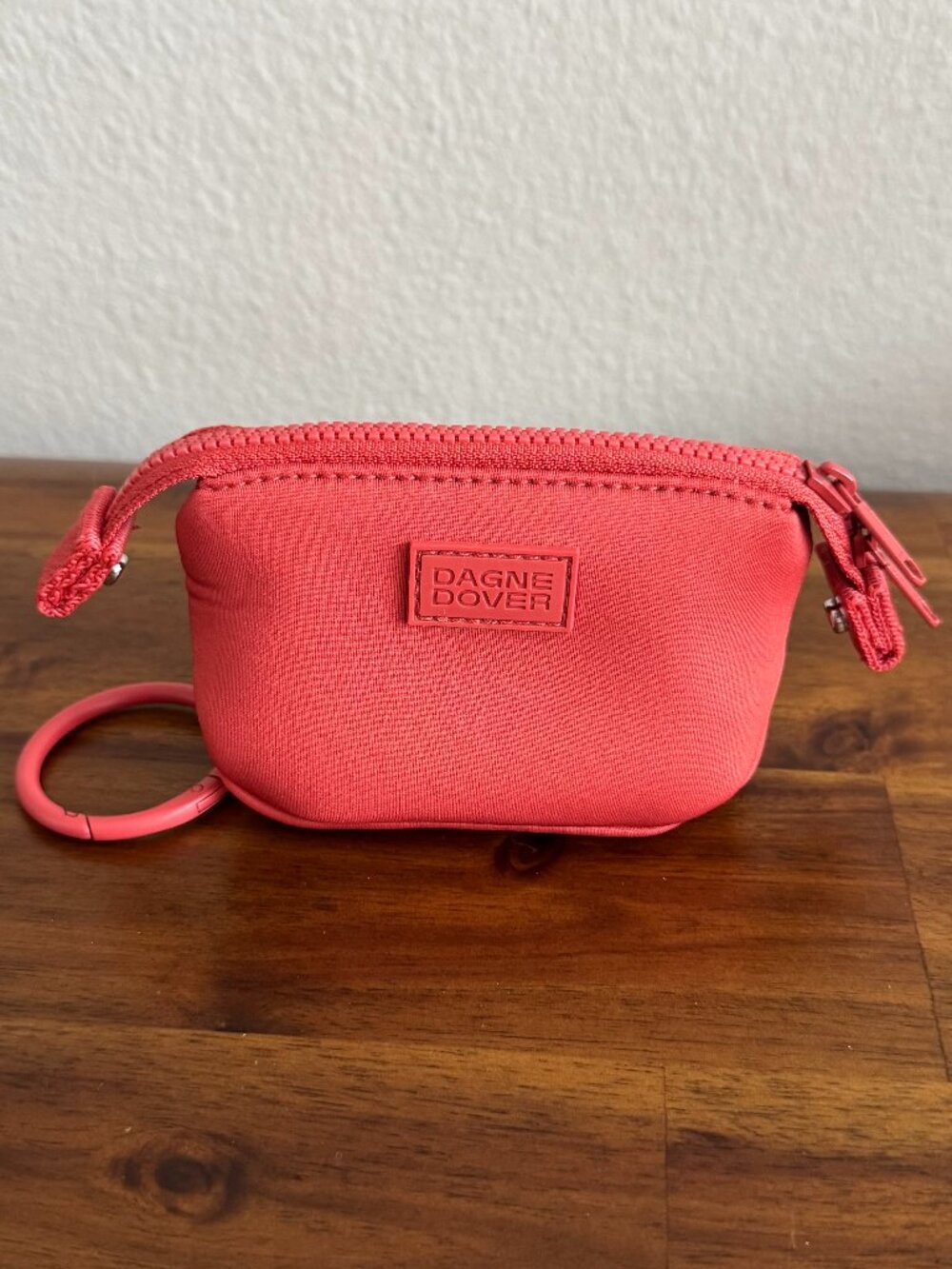 Dagne Dover Hunter Keychain Neoprene Pouch Rhubarb Coral Red